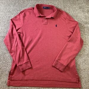 POLO Ralph Lauren Men's Red Long Sleeve Polo Shirt XL